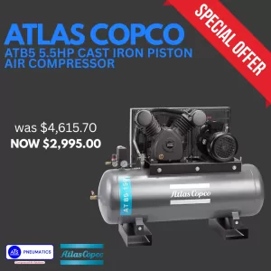 ATB5 5.5hp Cast Iron Piston Air Compressor - Atlas Copco